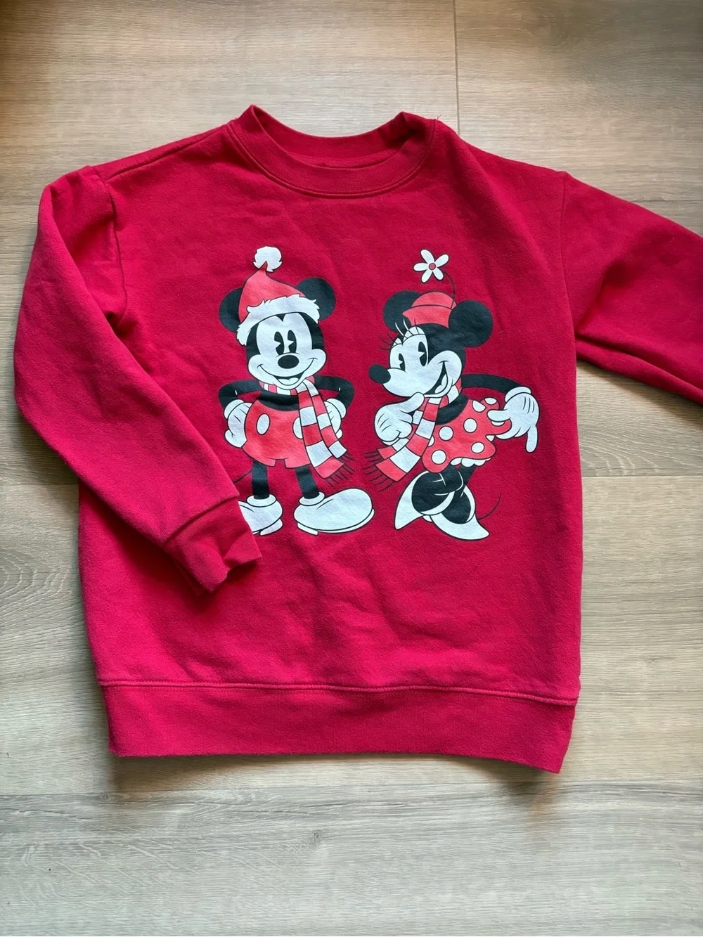 Disney Red Kids Mickey & Minnie Holiday Sweatshirt